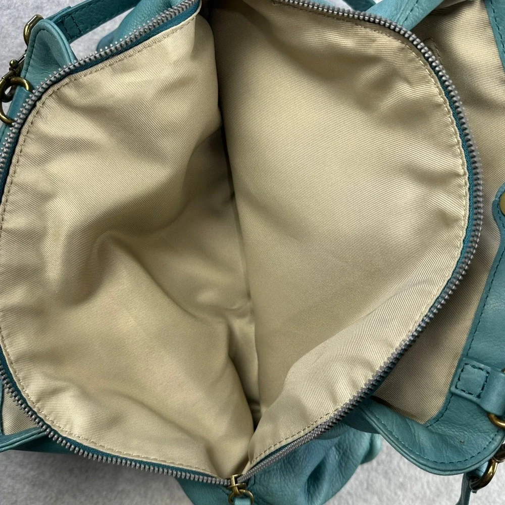 American Leather Co Daiquiri Green Ada Triple Entry Satchel Crossbody Handbag